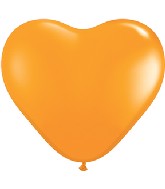 12" Heart latex balloons orange, latex balloons, helium balloons