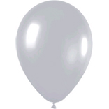 Metallic silver latex balloons